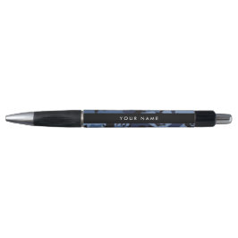 Caneta Camuflagem Azul Marinho Personalize seu nome