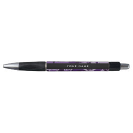 Caneta Camuflagem Roxa Personalize seu nome