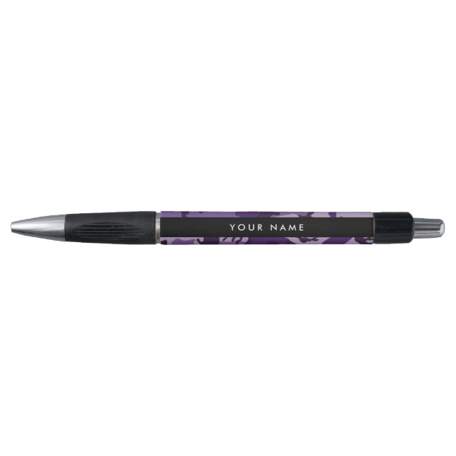 Caneta Camuflagem Roxa Personalize seu nome (Frente)