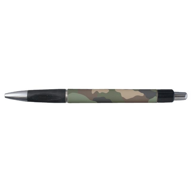 Caneta Camuflagem Woodland Camo Militar Khaki Tan Preto (Frente)