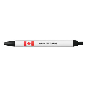 Caneta canadense da bandeira com texto