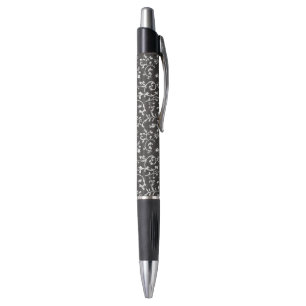 Caneta Casamento Abstrato Preto Branco Elegante