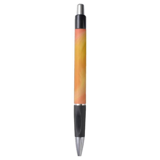 Caneta Chamas Abstratas Ondas Laranja Rosa (Frente Vertical)