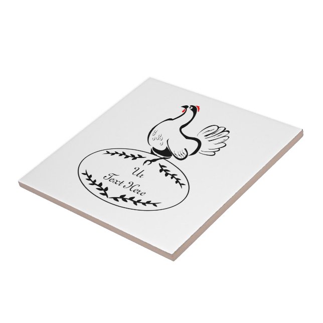 Caneta Clássica Preta e Branca em Ovo Monograma (Lateral)