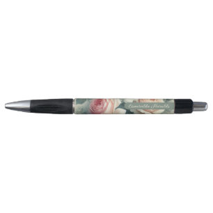 Caneta Classy Chic Roses Pintura Botânica de Arte Fina