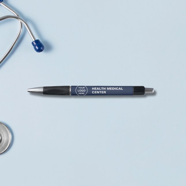 Caneta Clínica Médica Logo Personalizado de Saúde Azul-Ma (Custom Logo Doctor Clinic Healthcare Navy Blue Pen)