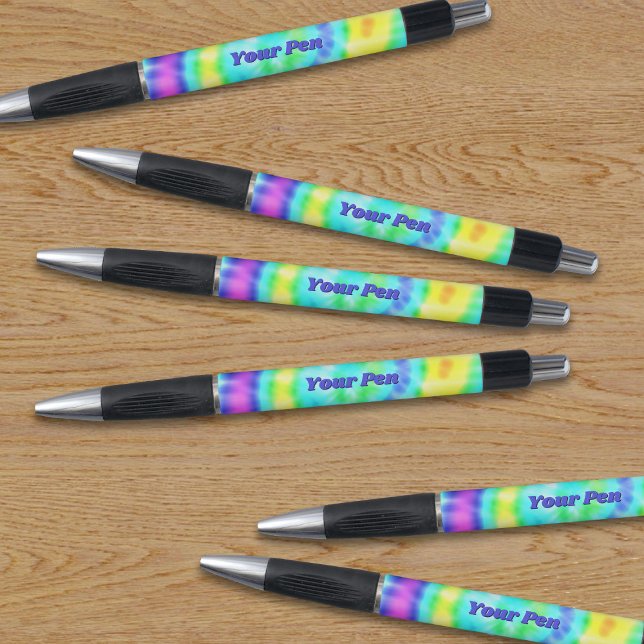 Caneta Colorful Tie Dye Cute Personalized Pen (A set of 6 tie dye pens with space for your name.)