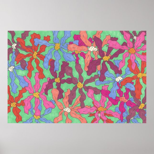 Caneta Colorida de Jardim e Poster de Arte Tinta (Frente)