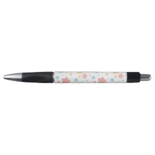 Caneta com Estampa Floral (Base Branca)