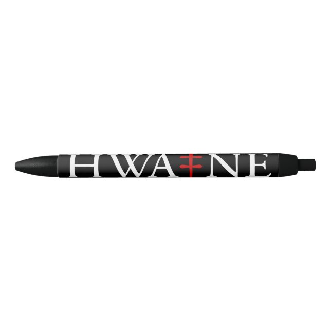 Caneta com Logo HWA-NE para eventos, preta 6/25 (Frente)