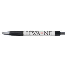 caneta com logotipo HWA-NE para eventos, branca 6/