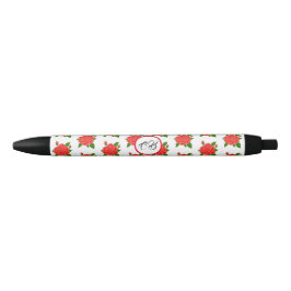 Caneta com Monograma Rosa Vermelha Tinta Preta