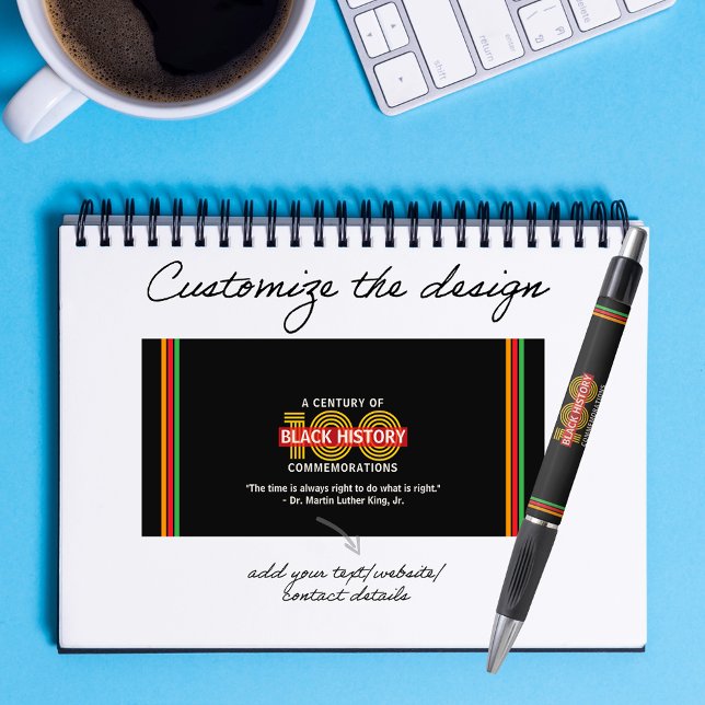 Caneta Comemoração do Centenário do Mês da História Negra (A Century of Black History Commemorations Black History Month Commemoration Centennial Custom Pen)