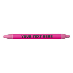 Caneta cor-de-rosa de néon com texto personalizado