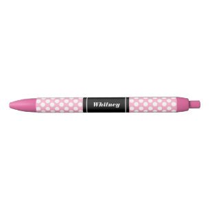 Caneta cor-de-rosa e preta personalizada das
