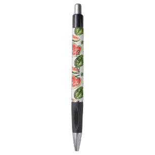 Caneta Corações de Melancia Vermelho Verde 