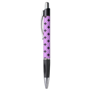 Caneta Cruz de polca negra em lilac