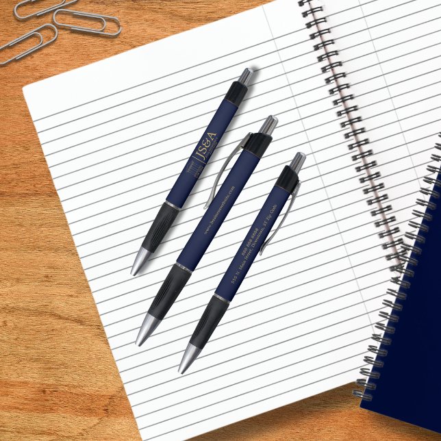 Caneta Dark Blue Gold Justice Columns Law Firm (Criador carregado)