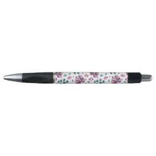 Caneta de casamento floral de peônia em aquarela r