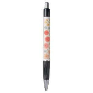Caneta de Padrão Floral de Aquarela Personalizável