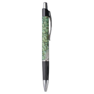 Caneta de Penas de Cinza Verde Peacock