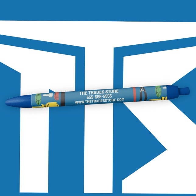 Caneta de Promocional Personalizada do Contratante (Electrical contractor custom pen. Use for business branding, customer appreciation, and promos.)