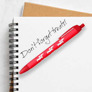 Caneta de Tinta do Canino Vermelho