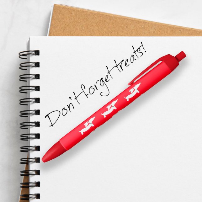 Caneta de Tinta do Canino Vermelho (Dachshund in pen for doxie moms and wiener dog dads)