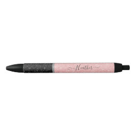 Caneta de Tinta Preta Cinzenta Rosa Personalizada