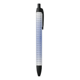 Caneta de Tinta Preta com Fé Azul