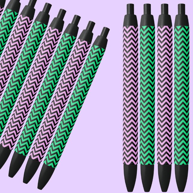 Caneta de Tinta Preta com Padrão Colorido (Criador carregado)