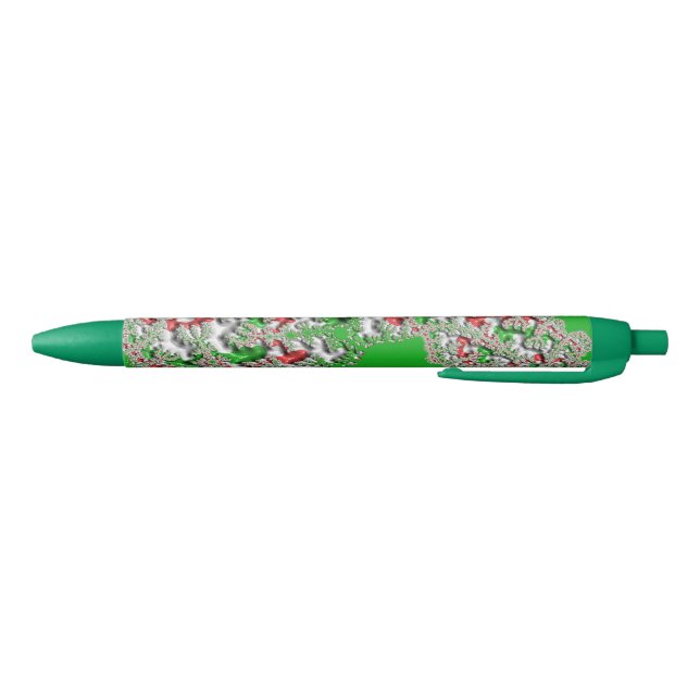 Caneta de Tinta Preta Design de Natal Vermelho Ver (Parte Inferior)