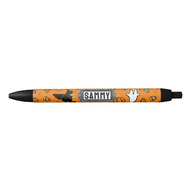 Caneta de Tinta Preta Personalizada do Halloween (Frente)