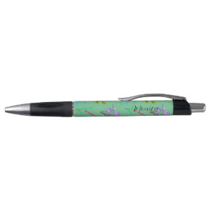 Caneta Delicar as flores silvestres de aquarelas na menta