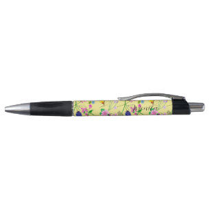 Caneta Delicar flores silvestres em aquarelas amarelas