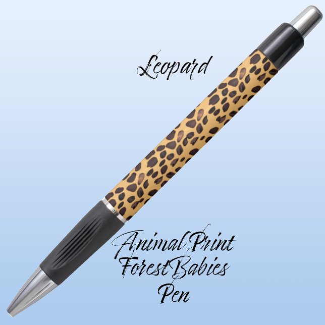 Caneta Diversão Única de Leopard Safari Selgle 🐆 Impress (Leopard Spot Animal Print Customizable ForestBabies Pen 🐆)