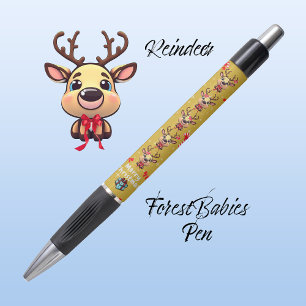 Caneta Divertido Reindeer de Natal Xmas Deer Dourado 🦌 ✨