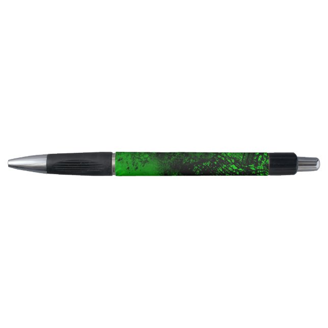 Caneta Efeito de respingo de tinta verde e preto (Frente)