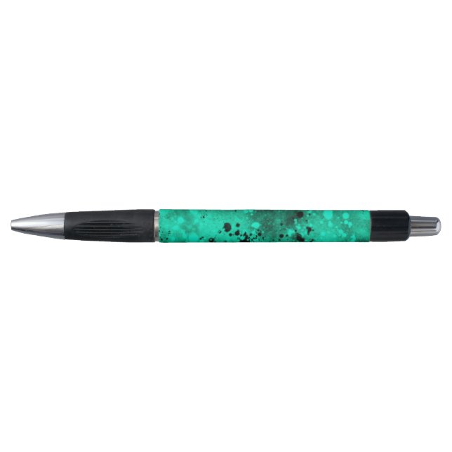 Caneta Efeito de Splatter de Tinta Retroativa Verde e Pre (Frente)