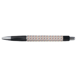 Caneta elegante com um padrão geométrico colorido