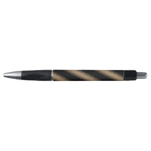 Caneta Elegante Glitter Ombre Preto e Dourado