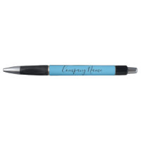 Elegante Sky Blue Black Text Nome do Salão Comerci