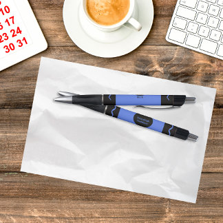 Caneta Elemental Blue Crayon Wrap Monogram Name