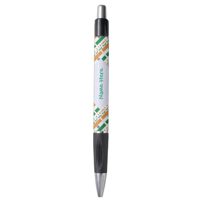 Caneta Emmy com Bandeira da Índia Personalizada (Frente Vertical)