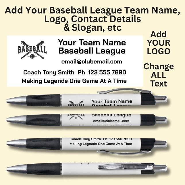 Caneta Equipe da Liga do Baseball - Adicione seus próprio (Criador carregado)