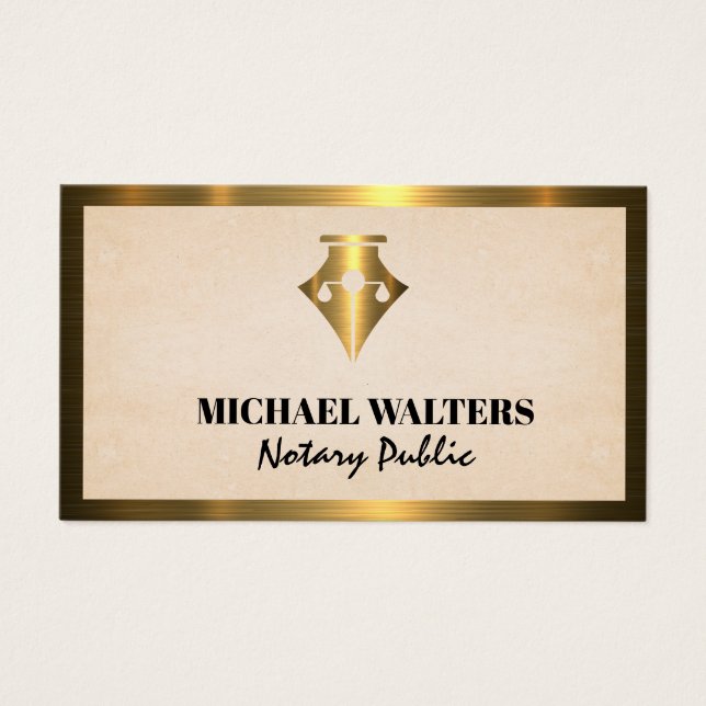 Caneta | Escalas legais | Borda Dourada de metal (Frente)