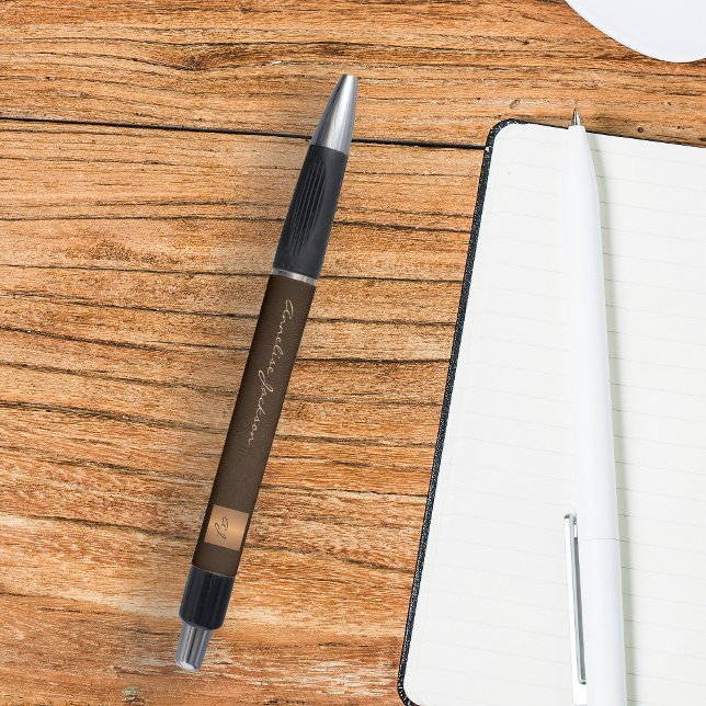 Caneta Escrito com dourado e elegante monograma (Criador carregado)