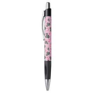 Caneta Eu amo meu teste padrão do rato no rosa