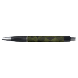 Caneta Exército escuro verde preto padrão de malha geomét