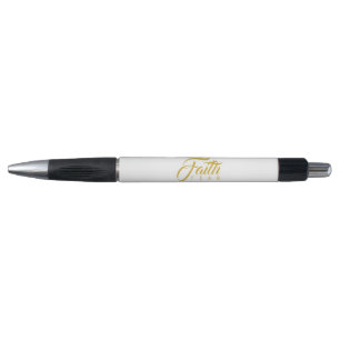 Caneta Fé sobre o medo Dourado e branco